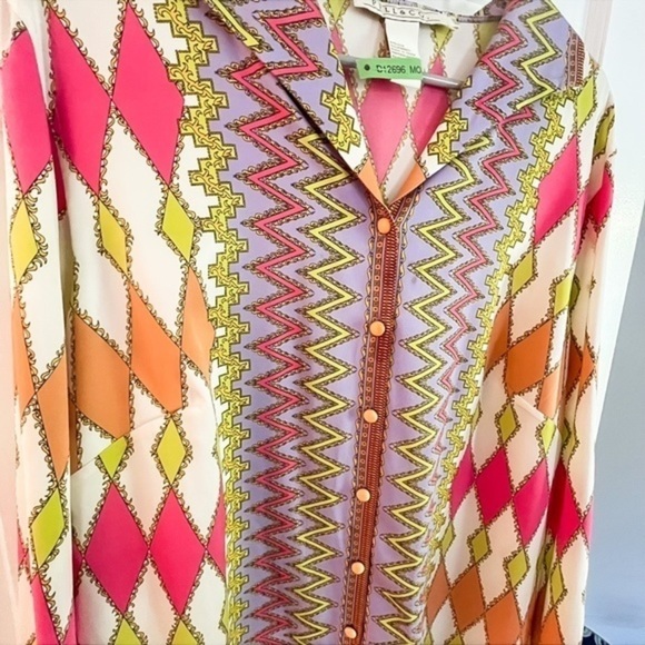 Pell & Co Women’s Silk Blend Button Down Tunic Blouse - Picture 5 of 7